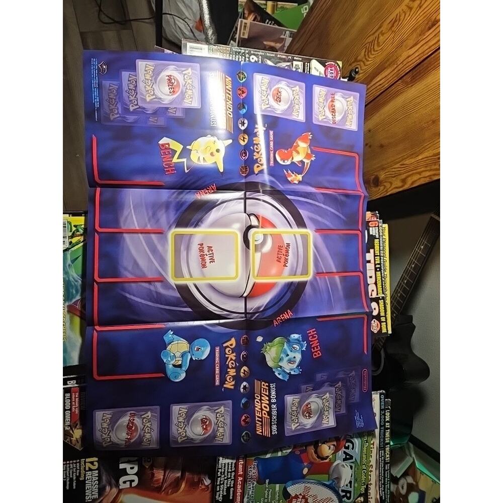 Vintage Nintendo Power Magazine Pokemon Trading Card Game Play-Mat Poster 1999
